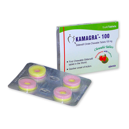 印度 卡玛格 Kamagra 水果味咀嚼片 100mg*4s 价格